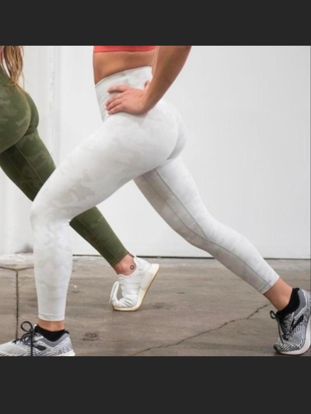 P'tula White Camo High-Rise Leggings